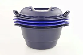 Кастрюли пароварки TUPPERWARE Mikrowelle Micro Urban Millennial 2,0L dunkelblau rund Dampfgarer P17059