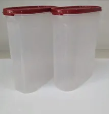Компактус овальный Tupperware 2.3л 2шт контейнер c глухой красной крышкой