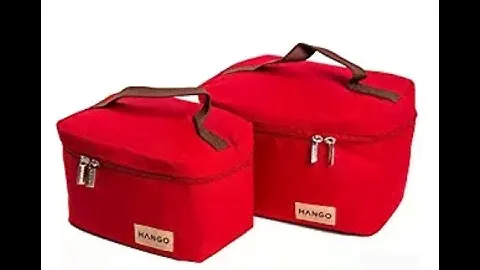 Hango Insulated Lunch Box Cooler Bag (Set of 2 Sizes), Red