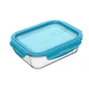 Ёмкость Tupperware Premium-Glass 1л форма стеклянная с крышкой для транспортировки, Голубой;прозрачный, приготовление