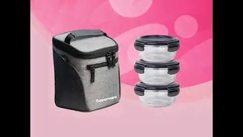Tupperware glass lunch set with bag