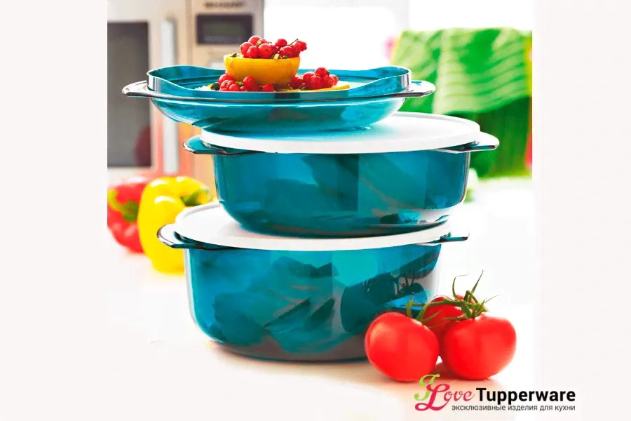 Набор МикроКук (1,75/3 л), с двумя дополнительными крышками Tupperware