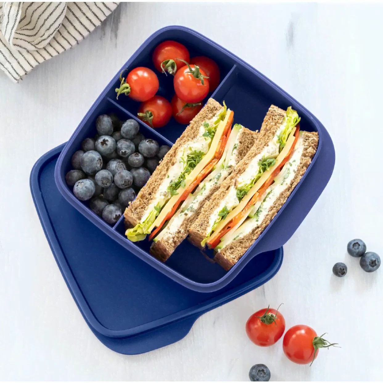 Tupperware Ланч-бокс с разделителями "Школьник", 15x15 см, синий отзывы-0