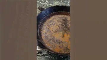 Восстановление чугунной сковороды.Ссылка на полное видео в комментарии.