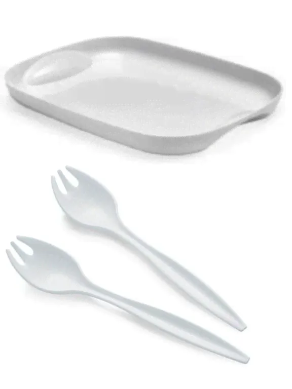 Набор: Поднос Аллегро, салатная пара Tupperware. Цвет белый.
