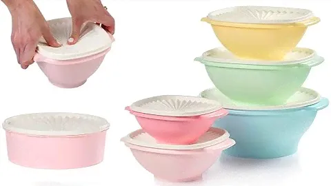 Tupperware Heritage Collection Food Storage Dishwasher Safe & BPA Free - (5 Bowls + 5 Lids)