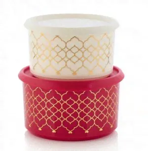 Восточный узор в одно касание 2л 1шт - Tupperware красный-1