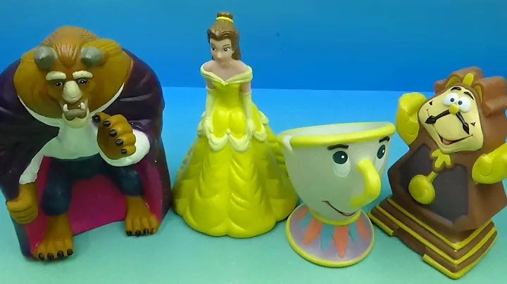 1992 BEAUTY and the BEAST DISNEY CLASSICS set of 4 PIZZA HUT HAND PUPPETS VIDEO REVIEW
